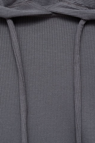Sweat-shirt à capuche côtelé - Gris