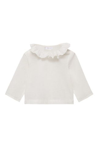 Blouse coton col Claudine - Blanc