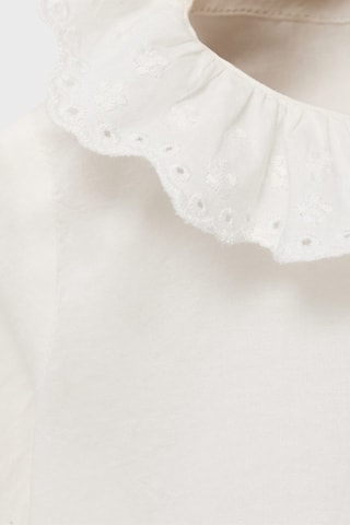 Blouse coton col Claudine - Blanc