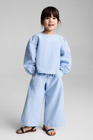 Pantalon coton à rayures - Bleu