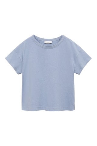 T-shirt coton uni - Bleu