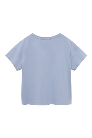 T-shirt coton uni - Bleu
