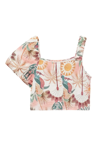 Blouse asymétrique imprimée - Rose