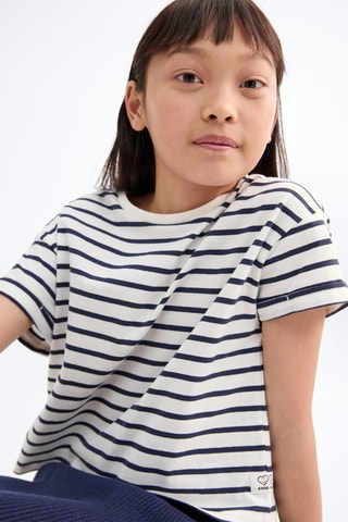 T-shirt manches courtes rayures - Blanc