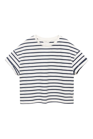T-shirt manches courtes rayures - Blanc