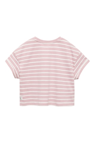 T-shirt manches courtes rayures - Rose