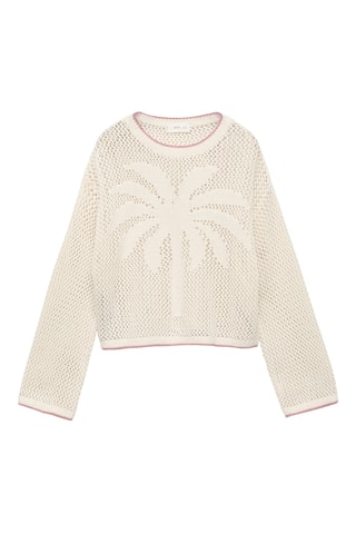 Pull en maille ajourée - Écru