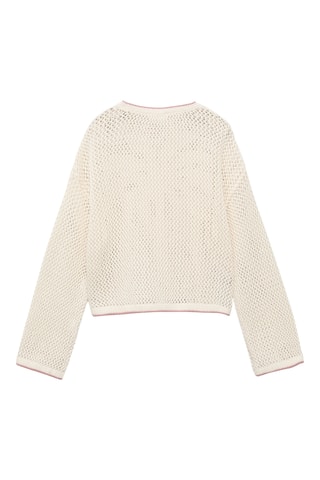 Pull en maille ajourée - Écru