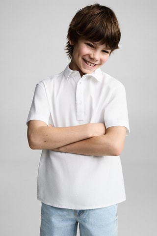 Chemise manches courtes lin - Blanc
