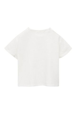T-shirt coton motif en relief - Blanc
