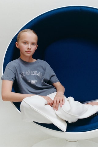 T-shirt coton imprimé - Bleu