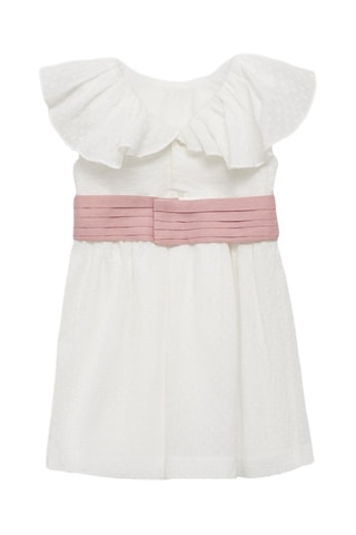 Robe lin ceinture - Blanc