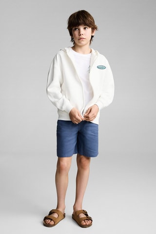 Sweat-shirt zippé à capuche - Blanc