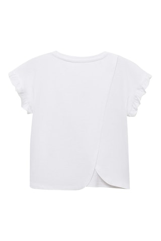 T-shirt imprimé à volants - Blanc
