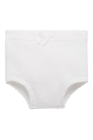 Short en maille coton - Blanc