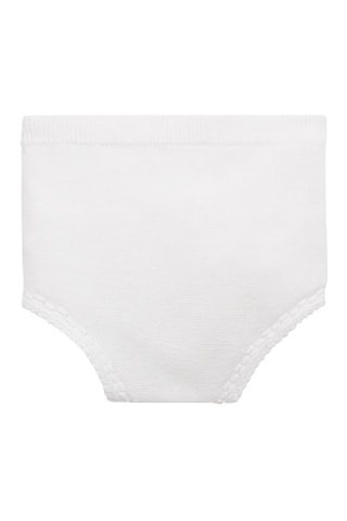 Short en maille coton - Blanc