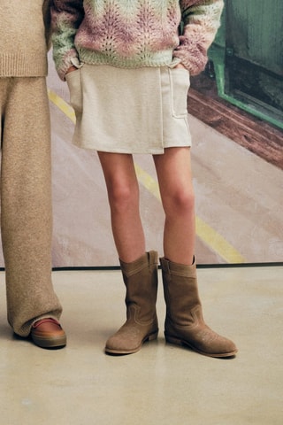 Jupe-short à poches cargo - Beige