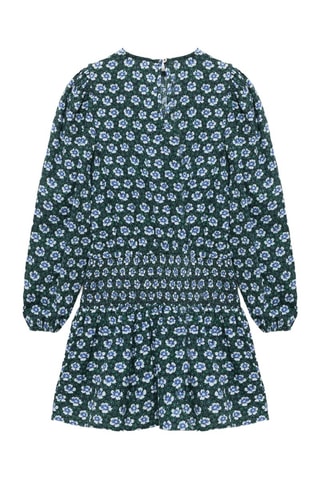 Robe fleurie froncée - Vert