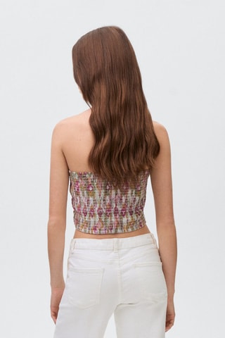 Top coton froncé - Rose