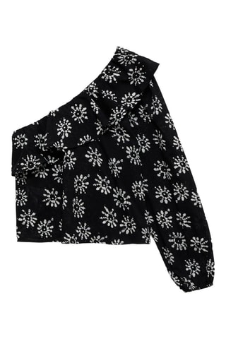 Blouse asymétrique imprimée - Noir