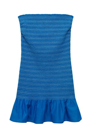 Robe brodée volant - Bleu