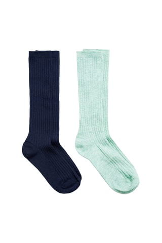 Pack 2 paires de chaussettes côtelées - Vert clair