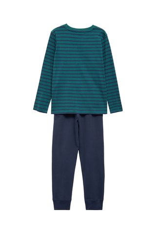 Pyjama long à rayures - Vert