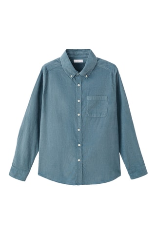 Chemise en velours côtelé et coton - Bleu clair