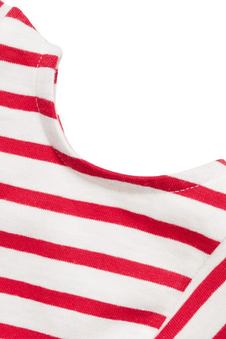 T-shirt à rayures et ouverture aux épaules - Bleu
