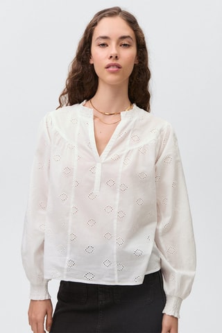 Blouse broderie anglaise - Blanc