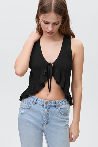 Top crop noeud - Noir