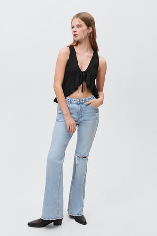 Top crop noeud - Noir