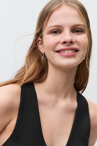Top crop noeud - Noir