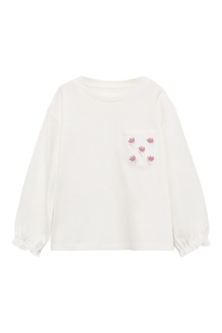 T-shirt à poche imprimée floral - Blanc
