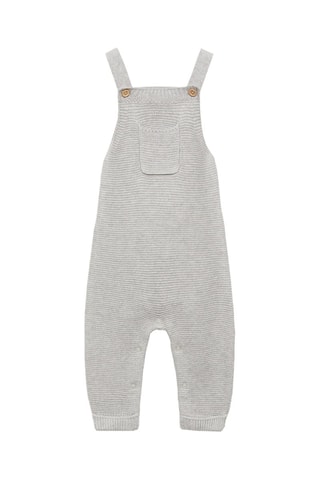 Salopette maille coton - Gris