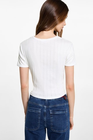 T-shirt manches courtes crop - Blanc