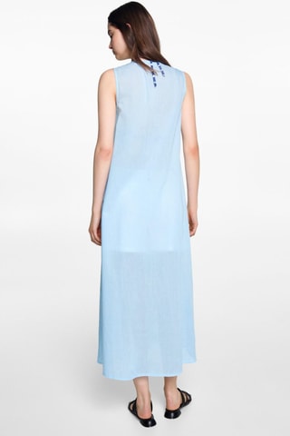 Gilet long coton - Bleu
