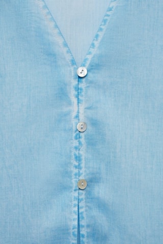 Gilet long coton - Bleu