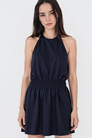 Robe lin emmanchures américaines - Bleu marine
