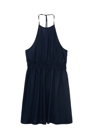 Robe lin emmanchures américaines - Bleu marine