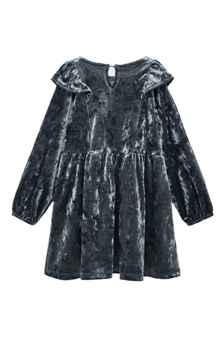 Robe velours volantée - Bleu
