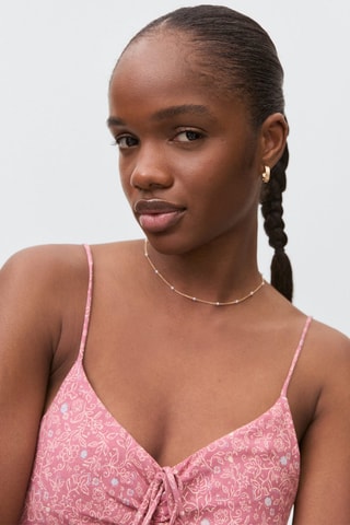 Robe froncée imprimée - Rose