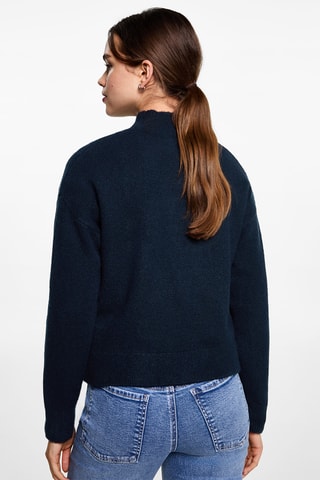 Pull-over maille message - Bleu marine