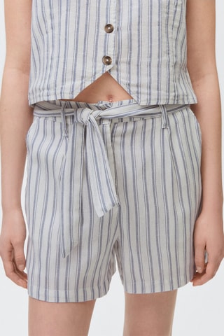 Short rayures coton - Blanc