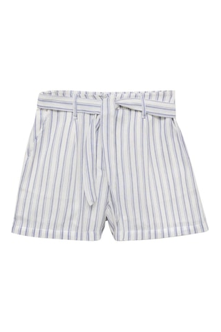 Short rayures coton - Blanc