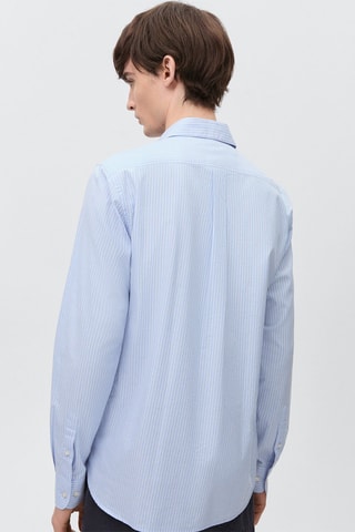 Chemise à rayures en coton - Bleu clair