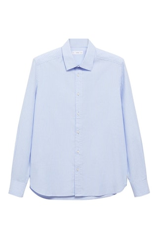 Chemise à rayures en coton - Bleu clair