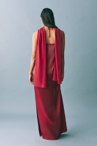 Robe satinée emmanchures américaines - Bordeaux