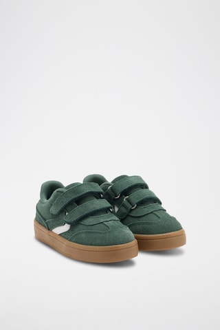 Tennis combinées cuir - Vert foncé