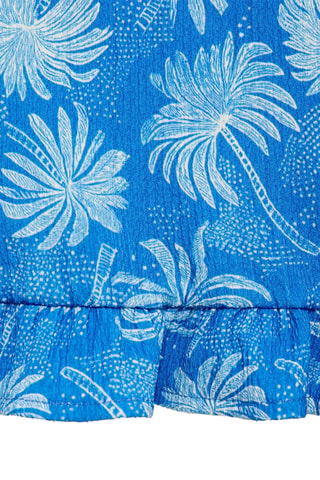 Top imprimé volants - Bleu